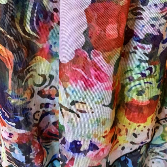 Swimsuit one piece tiered Scoop Neck Swimdress colorful print Size XXL - Picture 5 of 16